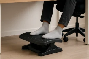 Ergonomiczny podnóżek pod biurko w biurze – wsparcie dla nóg i poprawa postawy