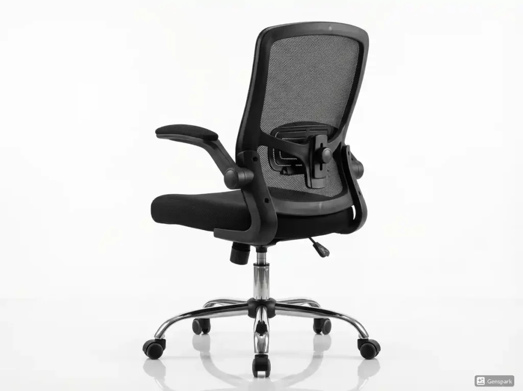 Fotel obrotowy biurowy z ergonomicznym oparciem i regulowanymi podłokietnikami